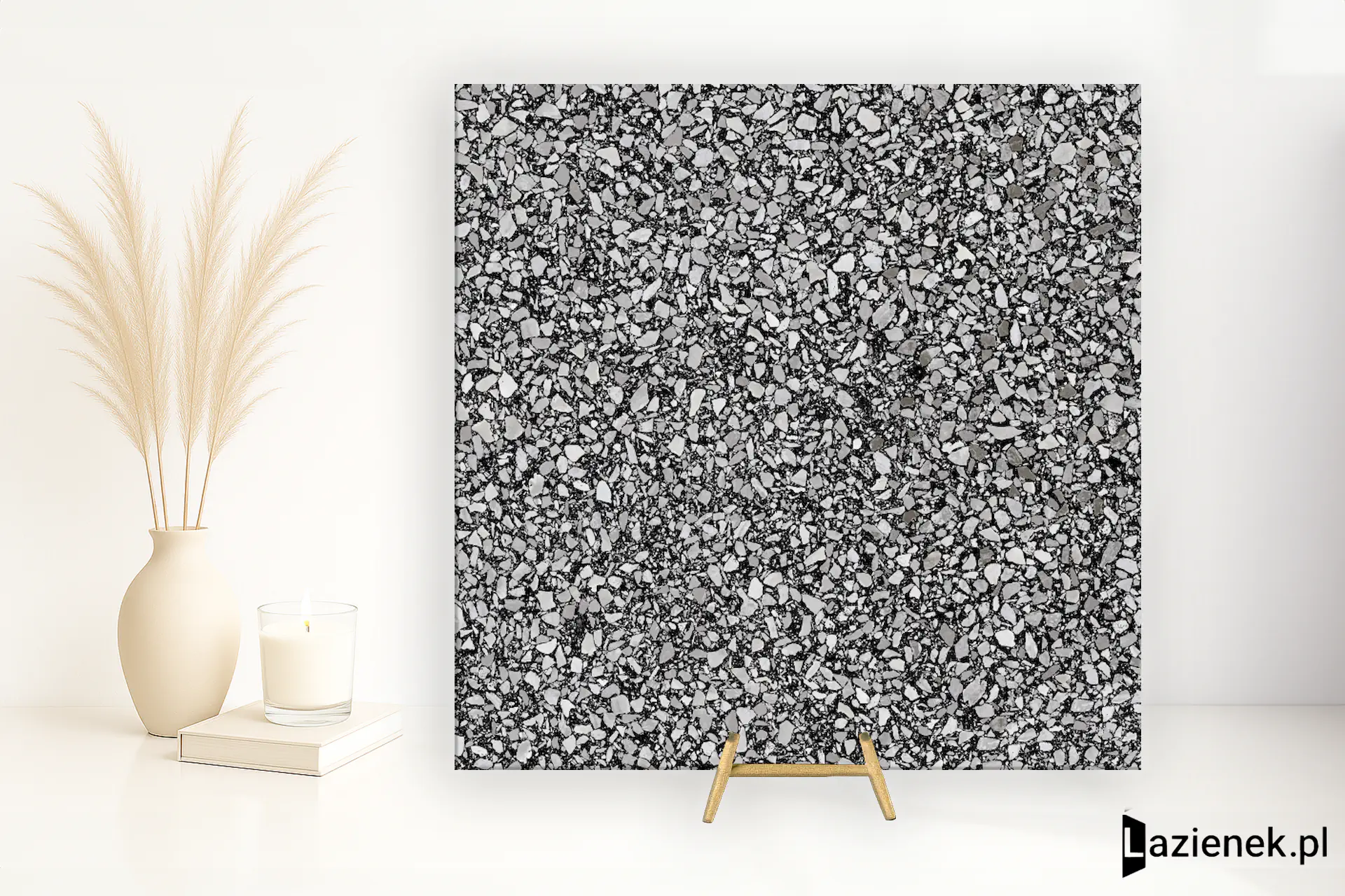 Casalgrande Padana Terrazzo Black błyszcząca 60x60 cm gr. 9 mm - płytka rektyfikowana/12950032